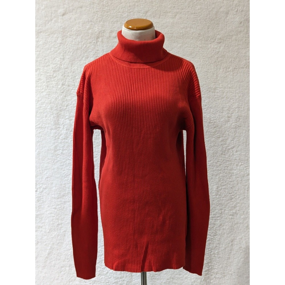 Coofqny Thick‎ Knit Peach Turtle Neck 100% Acrylic Women's Sweater XL